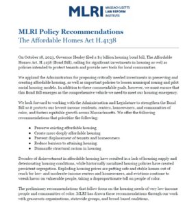 Policy Recommendations: The Affordable Homes Act